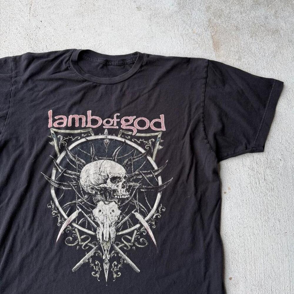 Lamb of god band tee black metal large